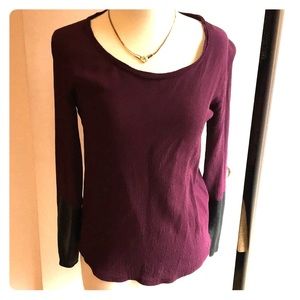 100% silk blouse with leather elements